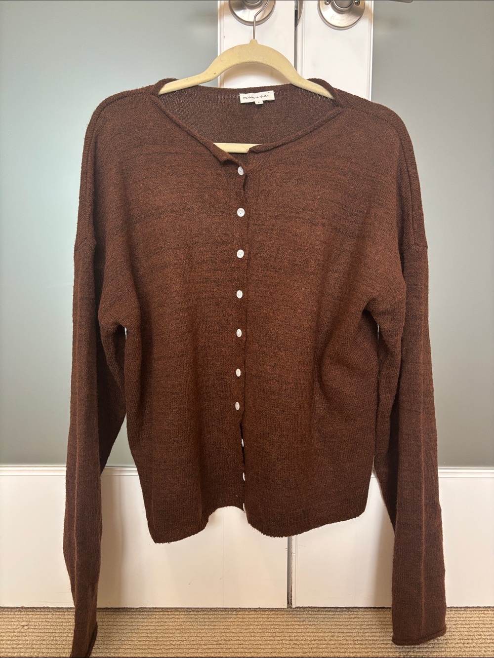 Brown Women’s Button-Front Cardigan Sweater